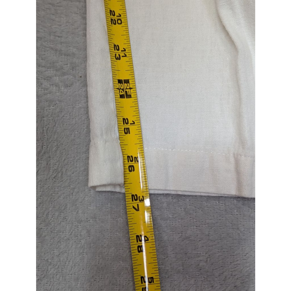 Ann Taylor Factory Pants Women's L White Linen Blend Drawstring Pants - Picture 6 of 7